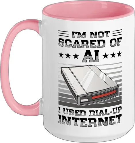 Vista 9 de 90s Nostalgia Retro 90s Dial Up Internet Vintage Ceramic Mug, Black/White