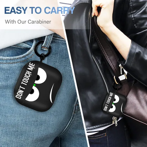 Vista 4 de Funda para Airpods 3 2021, Don't Touch Me for Airpods Funda con llavero suave y linda funda a prueba de golpes para mujeres y hombres, compatible