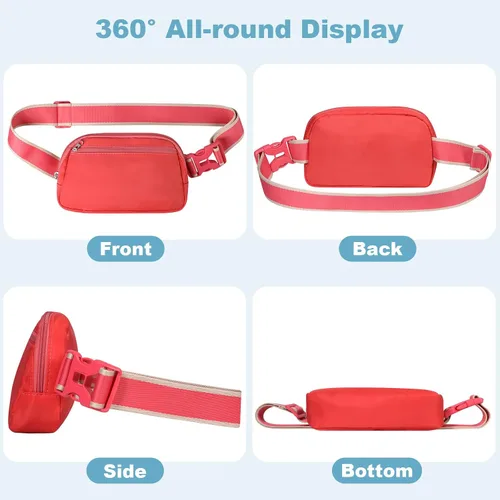 Vista 3 de JKhandy Riñonera para mujeres y hombres, bolsa cruzada para mujer a la moda, pequeñas riñoneras para entrenamiento, correr, senderismo, viajes