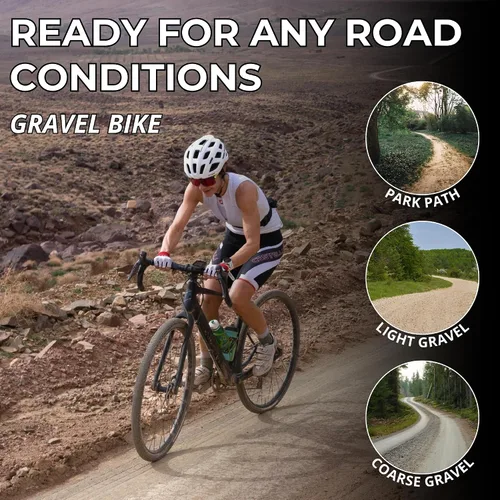 Vista 6 de Fincci Pair 700x38c Bike Tire - Gravel Foldable Kevlar 40-622 Puncture Resistant Bike Tires 1 mm Nylon - Grooved 700c Bike Tire - 28 inch Tyre for