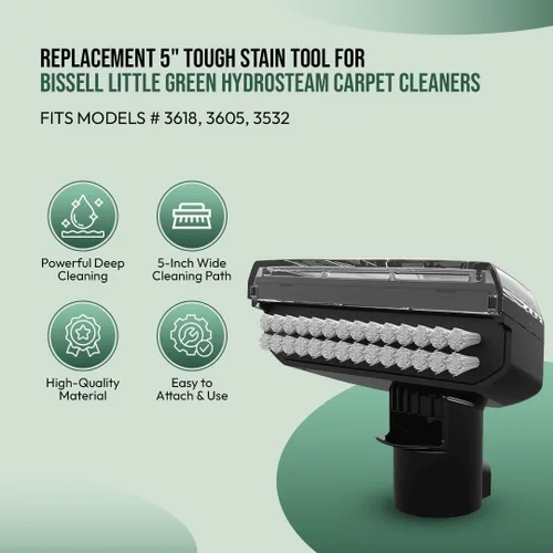 Vista 2 de Herramienta resistente de manchas de repuesto de 5 pulgadas para limpiadores de alfombras Bissell Little Green HydroSteam - Compatible