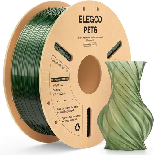 Vista 20 de ELEGOO Filamento PETG para impresora 3D de 0.07 in, color negro, 8.8 lbs
