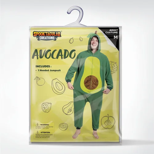 Vista 5 de Spooktacular Creations Pijama unisex de aguacate para adultos con sombrero para disfrazarse, juego de rol, disfraz de Halloween, color verde