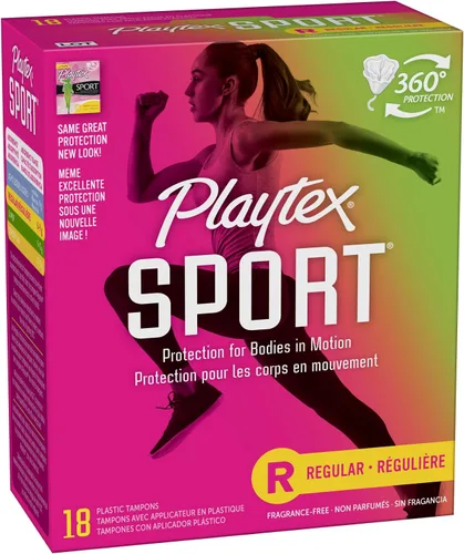 Vista 18 de Playtex Tampones deportivos de absorción regular, sin fragancia, 18 unidades, tampones regulares para mujeres, cuidado femenino, tampón Playtex