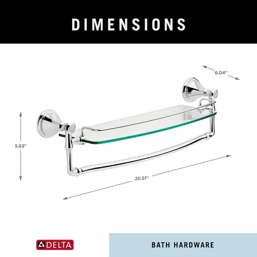 Vista 6 de Delta Faucet Cassidy. Estante de vidrio con barra, de 24 pulgadas., 79710