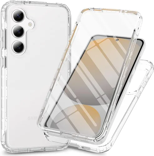 Vista 7 de Funda para Samsung Galaxy A13 LTE 4G, Samsung A13 LTE Funda para teléfono con protector de pantalla integrado, cubierta trasera delgada transparente