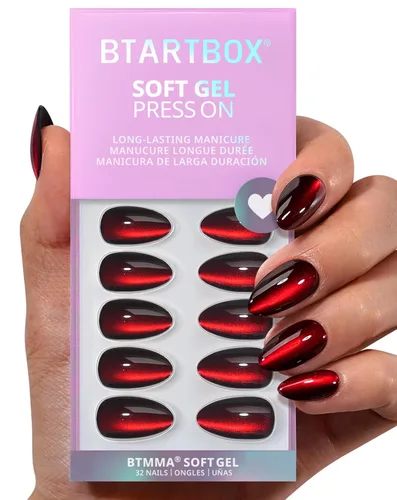 Vista 48 de BTArtbox Uñas Postizas Blancas Cortas a Presión - Uñas Postizas de Gel Suave en Forma de Almendra, Uñas Blancas con Pegamento para Uñas, Uñas