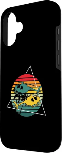 Vista 2 de Retro Helicopters Pilot Aviation Helicopter Case for iPhone 16