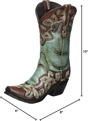 Vista 6 de Jarrón de botas vaquera turquesa