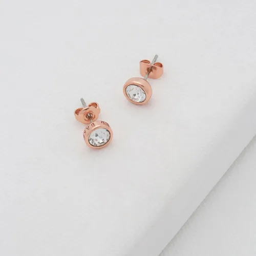 Vista 3 de Ted Baker London Plain Crystal Bundle, pendientes de cristal Sinaa, collar de cristal Sininaa, pulsera de cristal Sarsa (tono oro rosacristal)