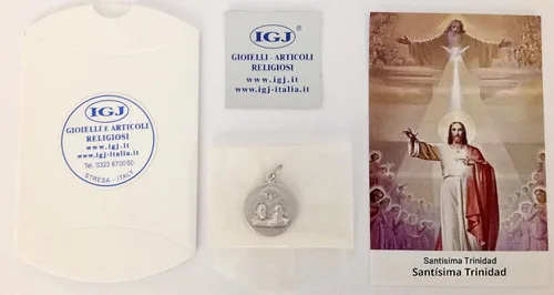 Vista 5 de I G J Medalla de la Santísima Trinidad - Medallas de los Santos Patronos - Hecho en Italia