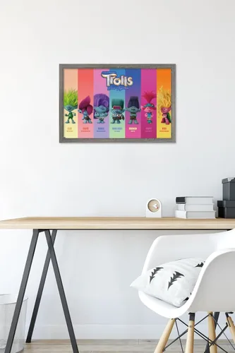 Vista 6 de Trends International Trolls: Band Together - Póster de pared Perfect Harmony, 22.4 pulgadas de largo x 14.7 pulgadas, versión enmarcada de madera