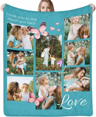 Vista 9 de Regalos para papá, manta de regalo personalizada con imagen, manta personalizada para el Día del Padre con foto, manta personalizada de cumpleaños