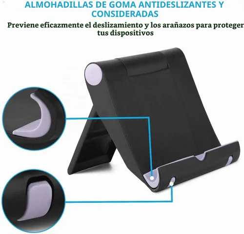 Vista 3 de COOLOO - Soporte de escritorio ajustable multiángulo para teléfonos inteligentes, tabletas y lectores electrónicos, compatible con iPhone, iPad
