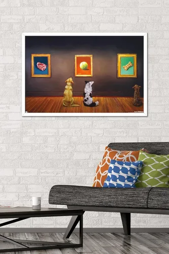 Vista 48 de Trends International Lucia Heffernan Art - Póster de pared de museo del perro, 22.375 x 34 pulgadas, versión enmarcada en negro Versión con marco