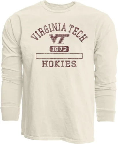 Vista 8 de Blue 84 NCAA Camiseta unisex-adulto de manga larga con licencia oficial de la NCAA, teñida en anillos, color marfil