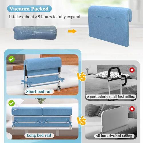 Vista 5 de Fundas para rieles de cama de hospital, almohadillas acolchadas de espuma para riel de cama, almohadillas protectoras de caídas para adultos