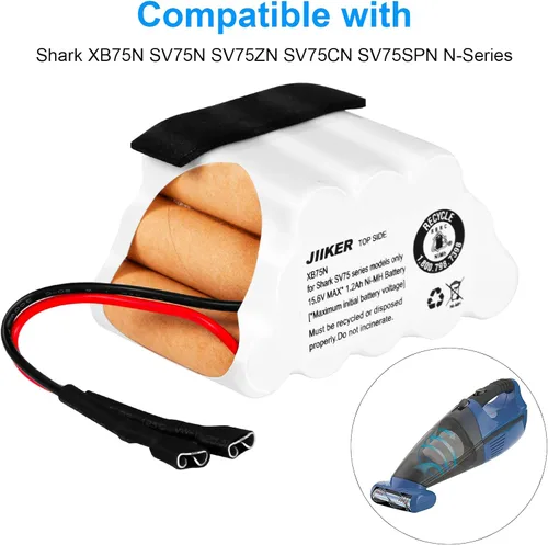 Vista 3 de Batería de repuesto XB75N para Shark SV75N SV75_N SV75Z_N SV75Z_N Serie SV75C_N aspiradora de mano perfecta para mascotas, batería de 15.6 V Max