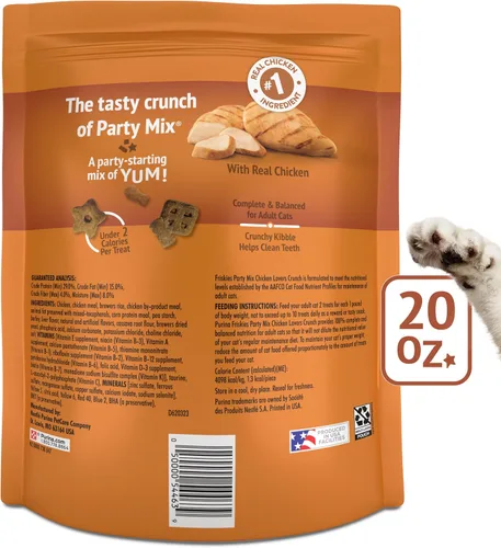 Vista 6 de Purina Friskies Golosinas para Gatos, Party Mix Chicken Lovers Crunch - Bolsa de 20 Oz