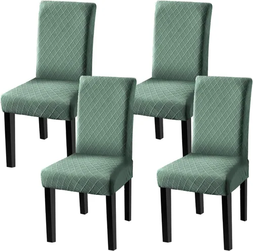 Vista 35 de Fuloon Paquete de 4 Fundas Protectoras para Asientos de Sillas de Comedor Super Ajustadas Elásticas Extraíbles Lavables Cortas para Hotel, Comedor
