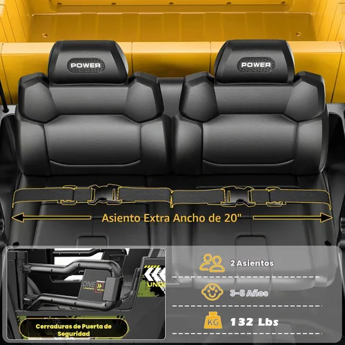 Vista 4 de Camión volquete de 2 plazas de 24 V, 4 x 100 W, con control remoto, 132 Amarillo Combate