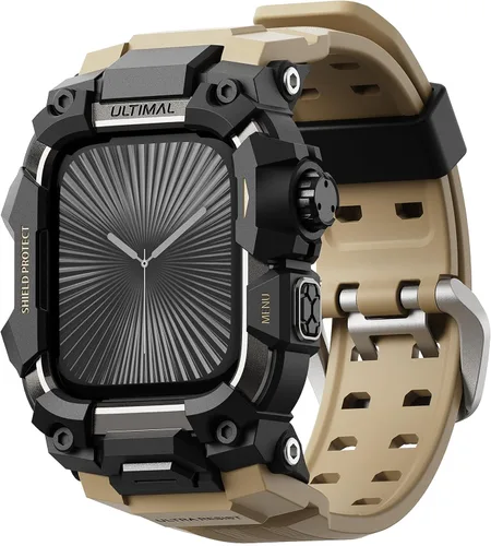 Vista 28 de ULTIMAL Funda Resistente con Correa para Apple Watch 44mm, Compatible con Apple Watch Series SE 3/SE 2/SE Generation/6/5/4, Funda Táctica Antigolpes