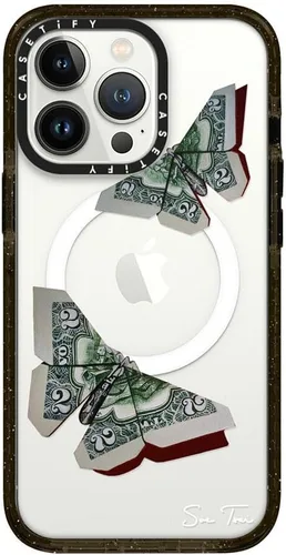 Vista 332 de CASETiFY Funda Impact para iPhone 13 [Protección contra caídas de grado militar 4X de 8.2 pies/Compatible con Magsafe] - #1 Mom - Transparente