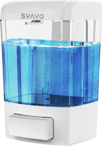 Vista 13 de SVAVO Dispensador de Jabón Montado en Pared Dispensador Manual de Jabón para Cocina y Baño Dispensador de Jabón de Mano Recargable para Contenedores