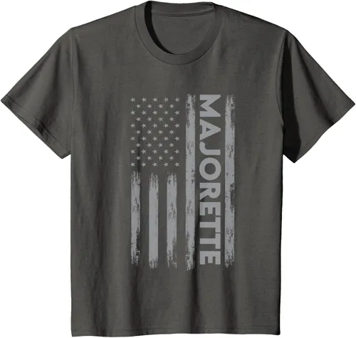 Vista 37 de Great Majorette - Camiseta de bastón giratorio con diseño de bandera de Estados Unidos, Negro, S