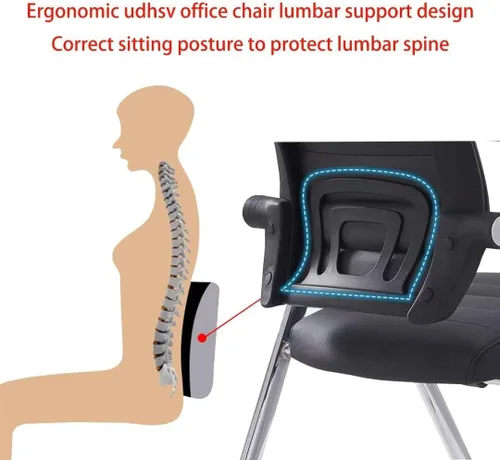 Vista 4 de Silla de escritorio plegable para espacios pequeños, sillas de escritorio para dormitorio con asientos y ruedas acolchados, sillas de escritorio