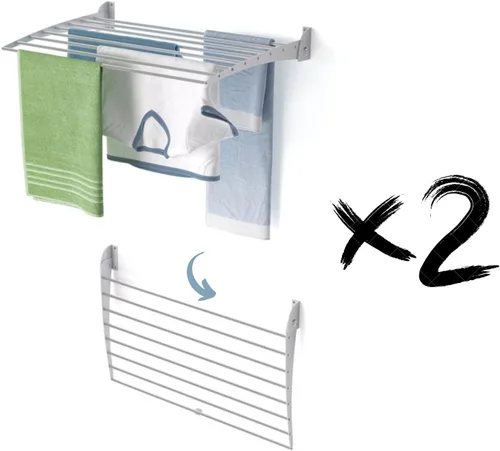 Vista 32 de foxydry Rejilla de secado plegable para montar en la pared, plegable que ahorra espacio, 24 pulgadas Negro - Cerrando