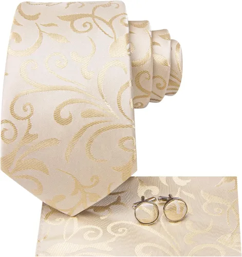 Vista 294 de Hi-Tie Corbatas de seda para hombre, diseño de cachemira a rayas, con bolsillo, gemelos cuadrados, conjunto formal de negocios