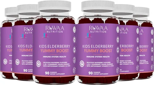 Vista 11 de RUWAA NUTRITION Vitaminas, gomitas de saúco, suplementos de zinc y vitamina C: vitaminas de apoyo inmunológico, hueso, cerebro, pulmón, piel