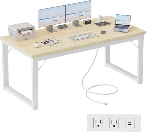 Vista 85 de Mericonia Escritorio para computadora, escritorio de juegos para espacios pequeños, mesa de estilo moderno y simple para oficina en casa, mesa