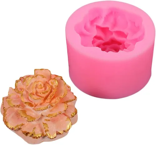 Vista 8 de Molde de silicona para velas de clavel 3D para jabón, fondant, decoración de pasteles, chocolate, dulces, arcilla Ploymer, regalo del día de la madre
