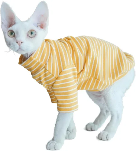 Vista 9 de Sphynx - Camisa de forro polar cálida para gatos, cuello alto, ropa térmica sin pelo para Sphynx, Devon, ropa de gato de Cornualles y gatitos