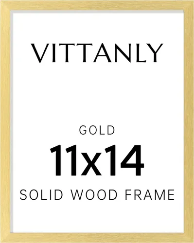 Vista 101 de Vittanly - Marco de fotos de 4 x 6 pulgadas de madera maciza con plexiglás, incluye paspartú de 3,5 x 5, para colgar en la pared o poner sobre una