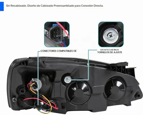 Vista 4 de SPEC-D TUNING Faros delanteros negros con LED