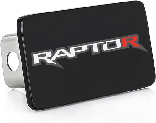 Vista 7 de Ford Raptor Cubierta de enganche rectangular con revestimiento negro con emblema 3D Ford Raptor negro para enganche de remolque (2 pulgadas) receptor