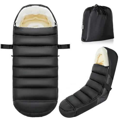 Vista 8 de IvyWind Saco para Pies de Cochecito, Saco de Invierno para Cochecito de Bebé con Cremallera Extraíble, Saco de Dormir Universal Cálido para Clima