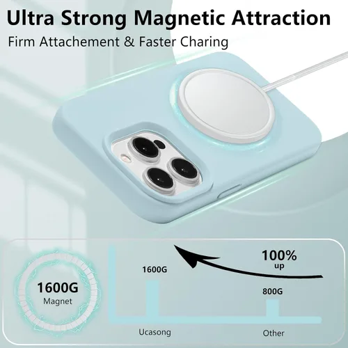 Vista 266 de Funda magnética de silicona para iPhone 13 Pro, color blanco antiguo [Compatible con Magsafe] [Forro de microfibra suave antiarañazos], funda