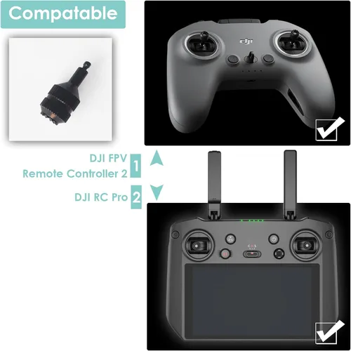 Vista 2 de CAPART Palillos de aluminio para DJI FPV RC 2 y DJI RC Pro Controller, joysticks reemplazo Thumb Rocker (negro)