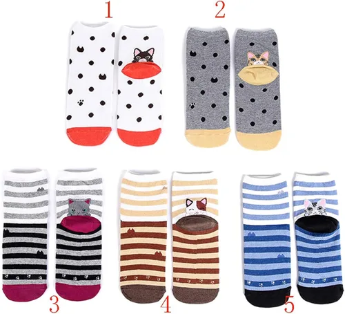 Vista 2 de DOBIKULU Calcetines de animales lindos para mujer calcetines de perro y gato novedosos calcetines divertidos regalos de animales para mujeres