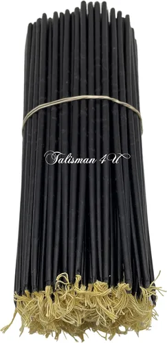 Vista 9 de TALISMAN4U 50 velas de oración cónicas de cera de abeja verde de 11