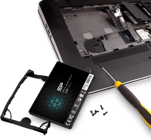Vista 8 de Silicon Power 512GB SSD 3D NAND A55 SLC Cache Performance Boost SATA III 2.5" 7mm (0.28") SSD Unidad interna de estado sólido (SU512GBSS3A55S25EC)