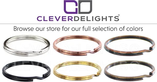 Vista 2 de CleverDelights Llaveros de 2 pulgadas, paquete de 10 unidades, llaveros grandes divididos, conector de llavero fuerte, 2 pulgadas