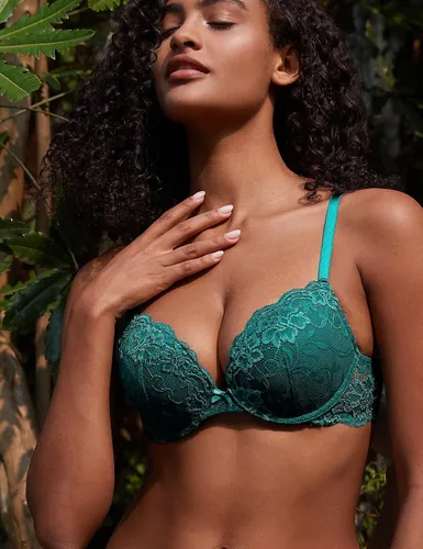 Vista 6 de Deyllo - Brasier de encaje para mujer, con copa con efecto de realce, relleno y varillas