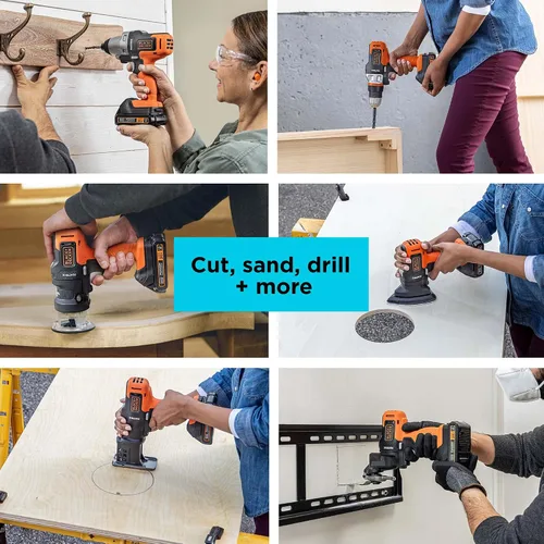 Vista 5 de BLACK+DECKER MATRIX - Kit de herramientas eléctricas de 20 V MAX, incluye taladro inalámbrico, 12 accesorios y estuche de almacenamiento