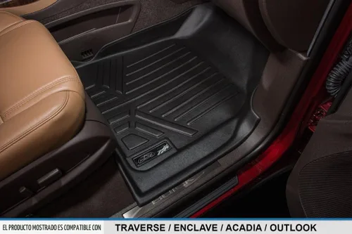 Vista 3 de MAXFLOORMAT Tapetes para piso de auto chofer/acompañante/trasero, juego completo de 3 piezas (negro)