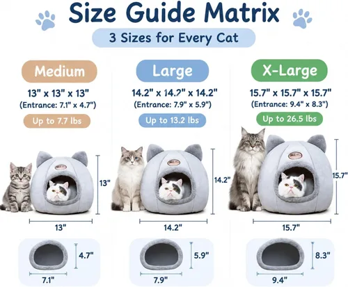 Vista 2 de Camas para gatos de interior, mullidas y acogedoras, casa para gatos Gris